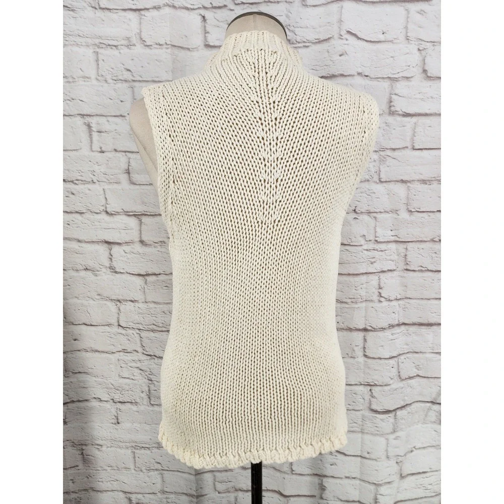 Vintage Knit Linen Blend Sweater Old Money Coastal Minimalist Willi Smith Large